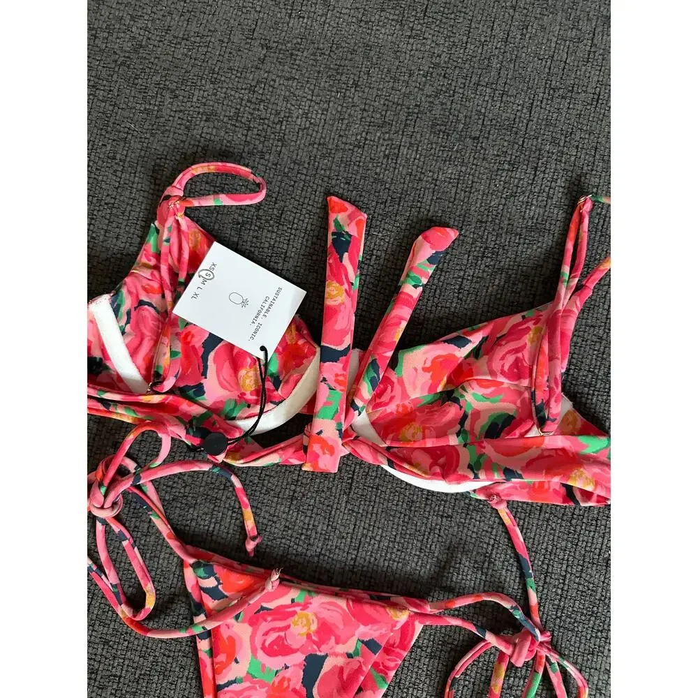 Skatie Katie Top Elsa Bottom Set in Winnetka Floral Print Womans XS/S NWT